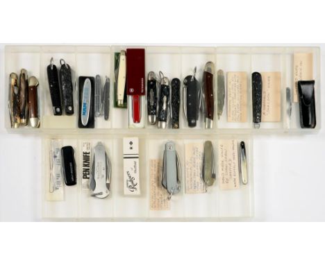 A COLLECTION OF TWENTY FOUR FOLDING KNIVES, ALL IN UNIFORMLY FINE OR UNUSED CONDITION, INCLUDING A GUIDE KNIFE, JACK KNIFE, F
