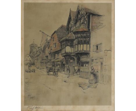 CECIL CHARLES WINDSOR ALDIN, THE GEORGE INN SALISBURY, LITHOGRAPH, SIGNED BY THE ARTIST IN PENCIL, PUBLISHED BY EYRE &amp; SP