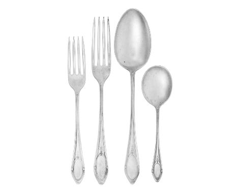 A George V Silver Plate Table-Service,  by Thomas H. Benton, Sheffield, First Half 20th Century  each with pointed handle, wi