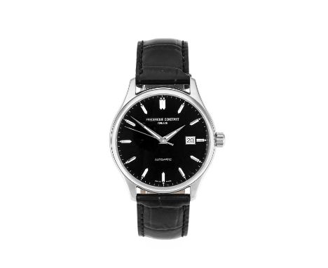 Frederique Constant: A Stainless Steel Automatic Calendar Centre Seconds Wristwatch, signed Frederique Constant, Geneve, ref: