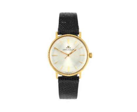 Jaeger LeCoultre: An 18 Carat Gold Centre Seconds Wristwatch, signed Jaeger LeCoultre, 1960's, manual wound lever movement, s