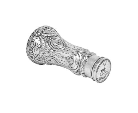 A German Silver Desk-Seal, With Spurious Marks for Augsburg, Probably Hanau, Second Half 19th Century baluster and stamped wi