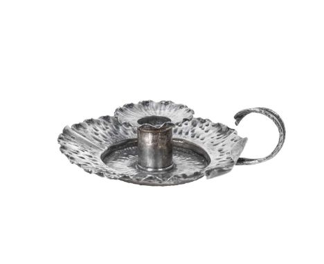 A Victorian Silver Chamber-Candlestick,  by George Nathan and Ridley Hayes, Birmingham, 1890 in the Christopher Dresser style