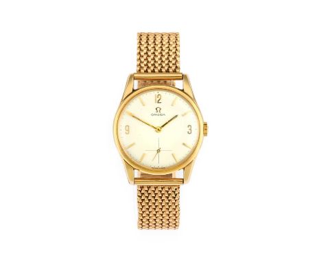 Omega: A 9 Carat Gold Wristwatch, signed Omega, 1964, (calibre 269) manual wound lever movement signed and numbered 21608257,