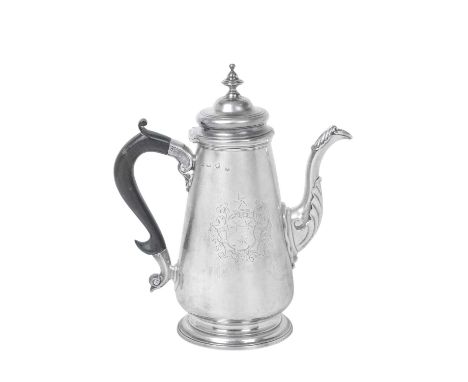 A George II Silver Coffee-Pot, by Francis Spilsbury, London, Probably 1741 tapering cylindrical and on spreading foot, with l