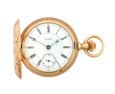 Rockford: A 14 Carat Gold Full Hunter Pocket Watch, signed Rockford, circa 1880, keyless manual wound lever movement signed R
