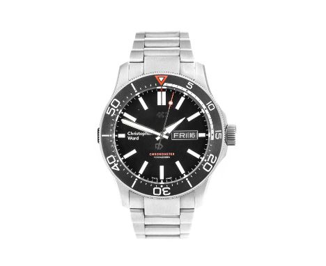 Christopher Ward: A Titanium Automatic Day/Date Centre Seconds Chronometer Wristwatch, signed Christopher Ward, 1000m/3300ft,