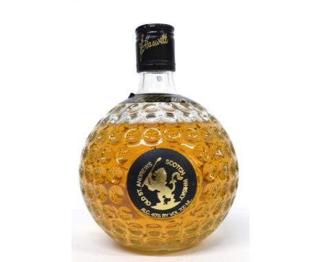 One bottle Old St Andrews Scotch Whisky Premium Blended Clubhouse^ 40% vol^ 70cl^ in golf ball bottle