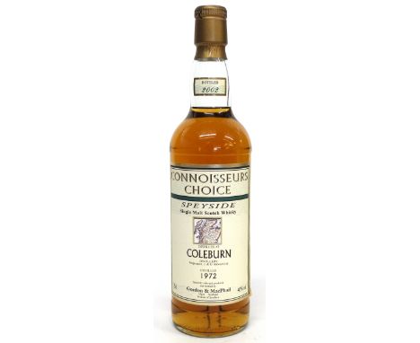 One bottle Colburn 1972 Speyside Single Malt Scotch Whisky by Gordon &amp; MacPhail^ 70cl^ 40% vol
