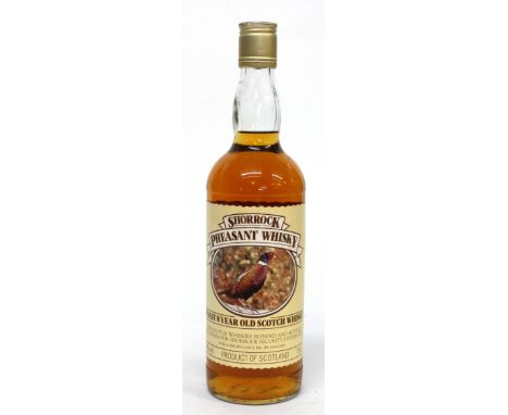 One bottle Shorrock Pheasant Whisky^ 8yo Scotch^ 40% vol^ 75cl^ blended promotional bottle for Shorrocks Security