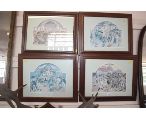 A set of four prints after David Hobbs