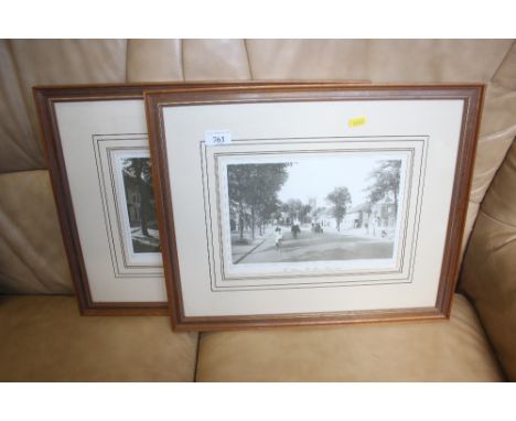 A pair of framed prints