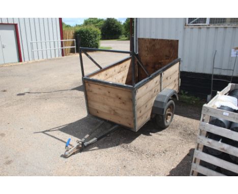 A single axle box trailer with LED lights, tying hooks and a ladder rack