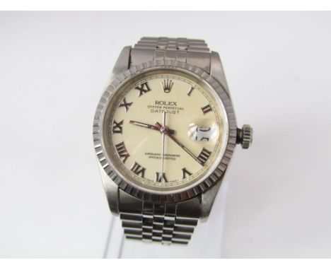 A Rolex Oyster Perpetual Superlative chronometer, an officially certified model with a cream coloured dial, Roman numerals, d