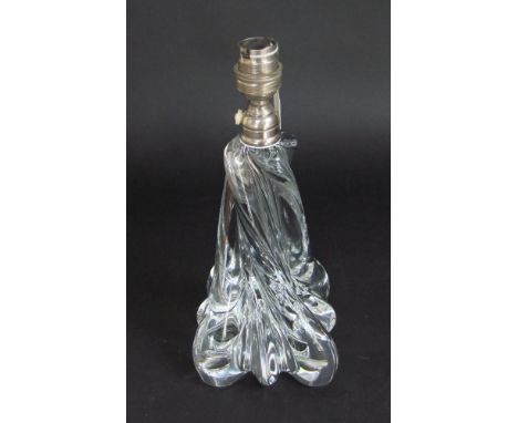 Attractive Art glass table lamp of lobed form by Baccarat