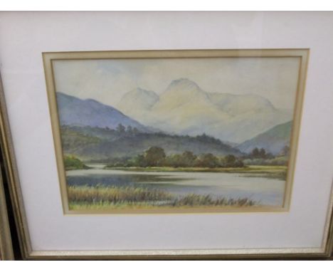 A pair of early 20th century watercolours of mountainous river landscapes, one signed bottom right R Herdman-Smith with label