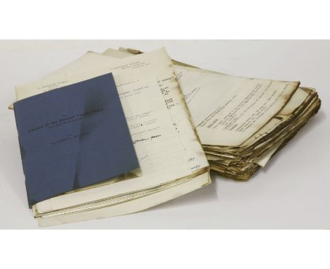BETJEMAN, SIR JOHN:Manuscript Notes and Typed Scripts for ‘Pity About The Abbey’,A 75 minute play for television written with