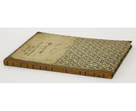 MUSICAL SCORES:Small volume of manuscript musical scores,(Wolfgang Mozart), dated 1784.  Leather backed boards
