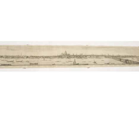 BUCK, Samuel and Nathaniel:Panorama of the Thames from Westminster Bridge to London Bridge,Engraved on five sheets, joined as