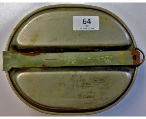 American WWII U.S. Mess tin dated 1944 made by M.A. Co. Missing its fork and knife.