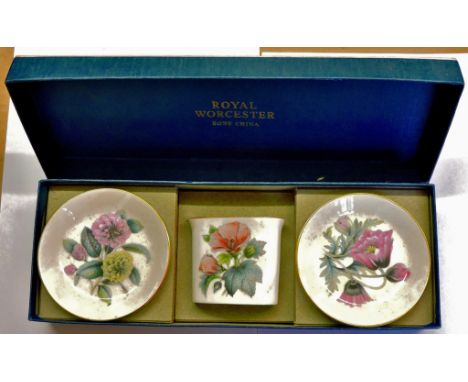 Royal Worcester Bone China floral dressing table set boxed