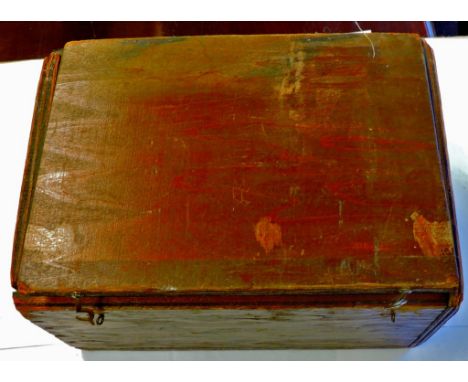 Wooden Box  (15½cm x 20cm x 29cm).  Little attention needed, but otherwise a useful item.