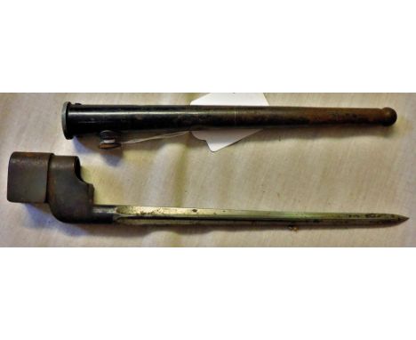 British WWII Scarce  Lee Enfield No.4 MK 1 spike bayonet with 'cruciform' blade, a rare variation of the famous  'Pig Stick' 