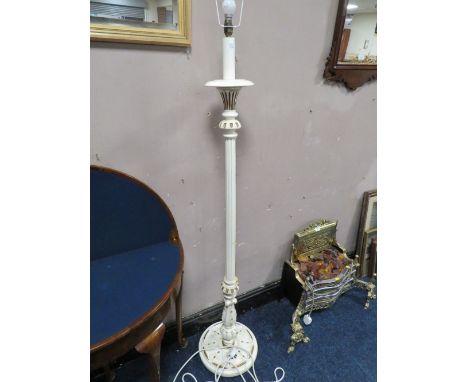 A CREAM PAINTED LAMP STANDARD