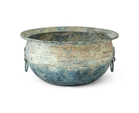 A large Chinese bronze inscribed circular water vessel, Jian, dated the first year of Yuanxing and of the period, correspondi