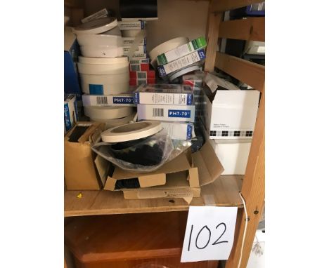 Shelf of adhesive tapes. 