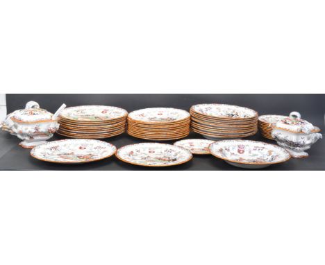 A 19th century Victorian ceramic porcelain Hanley Ashworth Bros service / dinner service. The service comprising of small pla