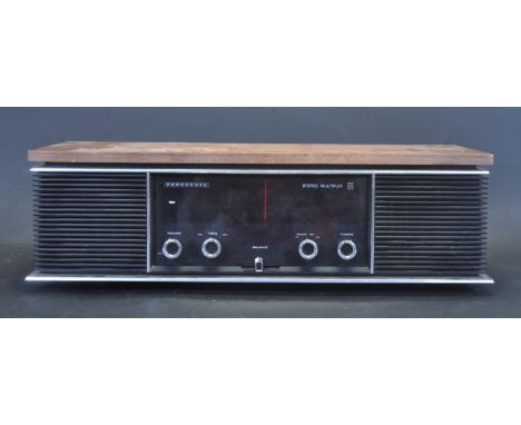 A vintage retro mid 20th century Panasonic Model RE 7300 Stereo Multiplex radio tuner receiver having teak wood top with, fro