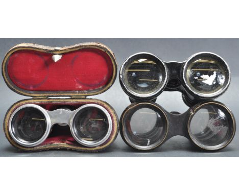 A group of three early 20th century circa 1930’s binoculars / opera glasses. The collection comprising of a mother of pearl o