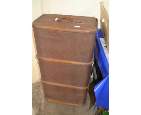 Wooden and canvas bound travelling trunk