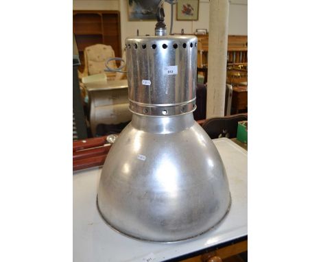 A large aluminium lamp, approx 48cm diameter