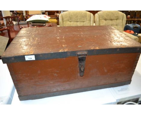 Pine trunk together with a quantity of games to include Mastermind, Monopoly, Scrabble Deluxe etc