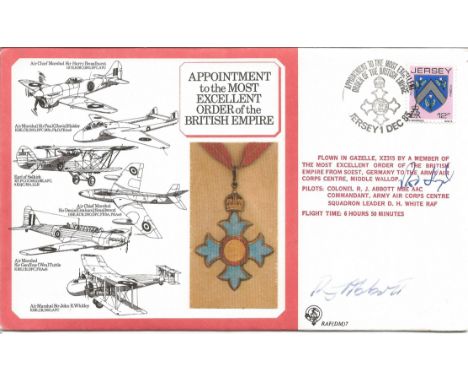 Rod Learoyd VC and Pilot Colonel R J Abbott signed Appointment to the Most Excellent Order of the British Empire cover RAF(DM