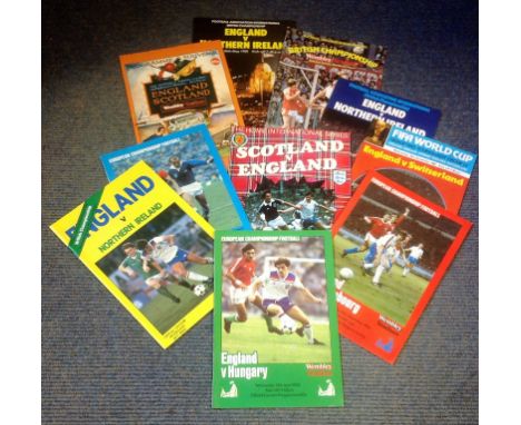 Football England vintage programme collection 10 programmes dating back to the early eighties includes friendlies and qualify