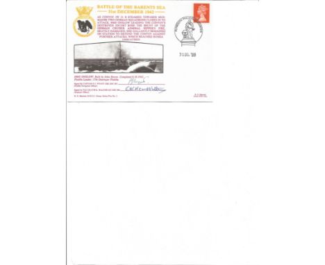 FDC for the battle of the Barents sea 31st December 1942. Postal mark dated for 31st December 1988. Two signatures featured, 