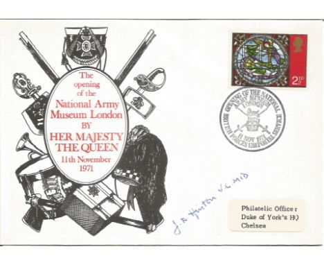 The Opening of the National Army Museum London by Her Majesty The Queen 11th November 1971 signed FDC. Signed by J. D. Hinton