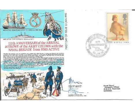 Captain M A Johnson and Lieutenant P Spooner signed RNSC(5)21 cover commemorating the 111th Anniversary of the arrival at Eko