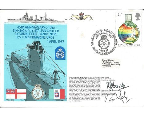 Rear Admiral R G Heaslip and Commander P R Compton-Hall signed RNSC(5)3 Cover commemorating the 45th Anniversary of the sinki