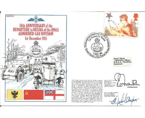 Captain R D Franklin and Mr J H Locker-Malpson Son of Commander O Locker-Lampson signed RNSC(4)17 cover commemorating the 70t