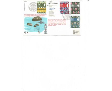 1982 Textiles official FDC RFDC13, with BFPS1781 special postmark. Signed by Wg Cdr Mutsaars and Sqn Ldr Basnett RAF Hullavin