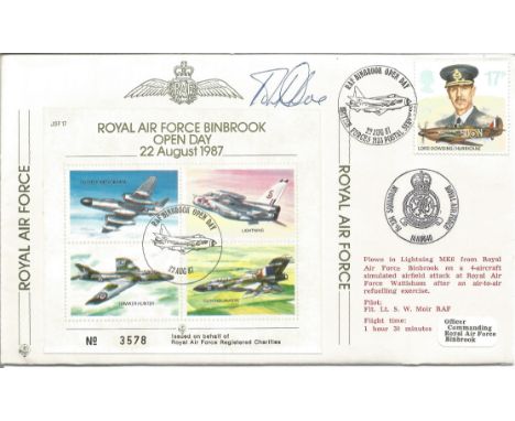 Wg Cdr R. T. Doe signed Royal Air Force Binbrook Open Day 22nd August 1987 signed FDC No. 388 of 1000. Flown in Lightning MK6