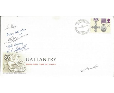 Gallantry 50th Anniversary of the George Cross signed FDC No 4 of 6 date stamp 11th September 1990. Signed by R. L. Stillwell