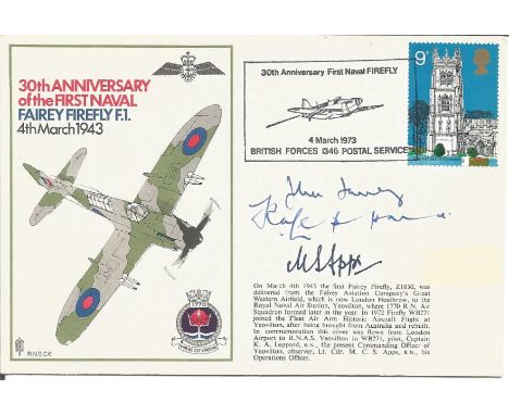 John Fairey, Captain K A Leppard and Lt Cdr M C S Apps signed RNSC6 cover commemorating the 30th Anniversary of the First Nav