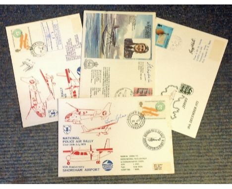 Aviation FDC collection 4 interesting signed flown covers signatures include Toon Ghose, Lt Charles, AVM Webster CBE and Cpt 