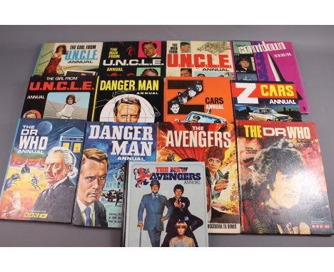 43 Annuals from cult television shows including The Man from Uncle., includes comic album no.1, The Girl from Uncle, The Sain