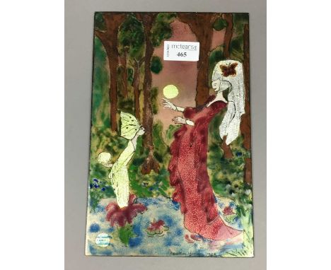 ENAMEL PANEL BY MIRIAM YOUNG,26cm x 17cm